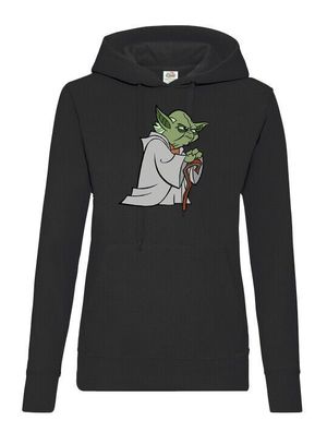 Blondie & Brownie Damen Hoodie Pullover Kapuze Space Wizard Yoda Sith Krieg War