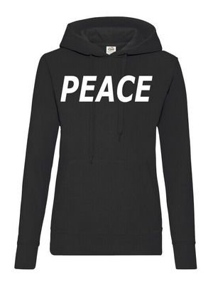 Blondie & Brownie Damen Hoodie Pullover Frieden Peace No War Ukraine Freiheit