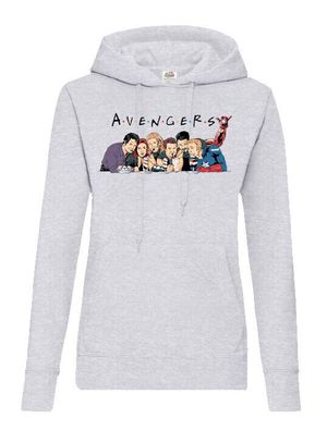 Blondie & Brownie Damen Hoodie Pullover Avengers Friends Iron Man Hulk Captain