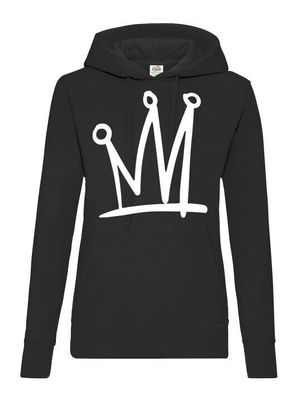 Blondie & Brownie Fun Damen Hoodie Pullover Krone Crown König King Queen Prince