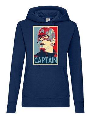 Blondie & Brownie Damen Hoodie Pullover Kapuze Avengers Captain America Pop Art