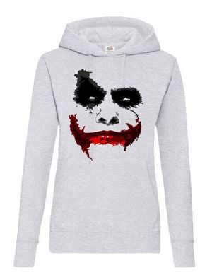 Blondie & Brownie Damen Hoodie Pullover Kapuze Joker Clown Karte Smile Gotham