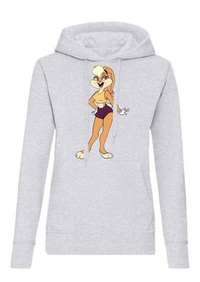 Blondie & Brownie Damen Fun Hoodie Kapuzen Pullover Lola Bunny Hase Karotte Bugs