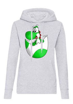 Blondie & Brownie Damen Hoodie Kapuzenpullover Baby Yoshi Ei Mario Luigi Super