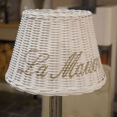 Rattan weiß Dreams Lampenschirm Tischleuchte Home Interiors Maison Style Deko w