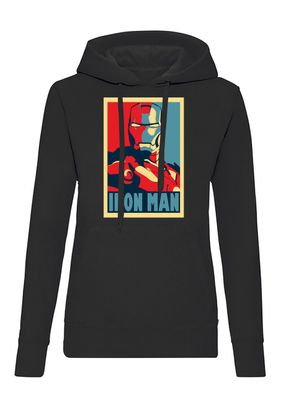 Blondie & Brownie Damen Hoodie Pullover Iron Man Popart Stark Universe Nerd Held