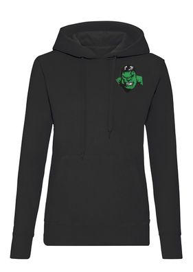 Blondie & Brownie Damen Hoodie Pullover wütender Hulk Stick Patch Avengers