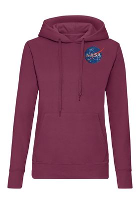 Blondie & Brownie Damen Fun Hoodie Pullover Nasa Logo Stick Patch Space Force