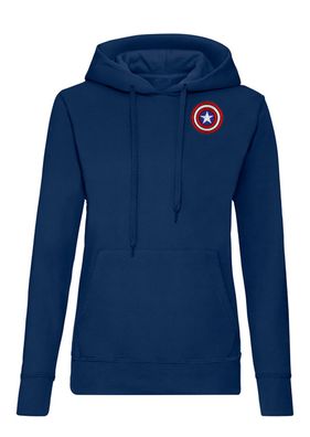 Blondie & Brownie Damen Hoodie Pullover America Captain Stick Patch Hulk Thor