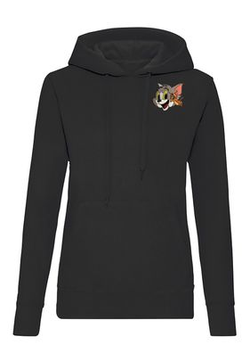 Blondie & Brownie Damen Hoodie Pullover Jerry Tom Maus Patch Stick Katze Cartoon