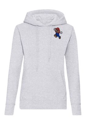 Blondie &Brownie Damen Hoodie Pullover Mario Run Stick Luigi Yoshi Peach Super