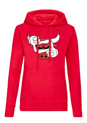 Blondie & Brownie Damen Fun Hoodie Pullover Bulls Basketball Sport Bulle Chicago