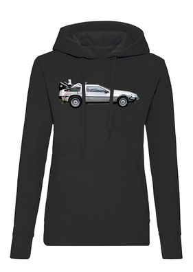 Blondie & Brownie Damen Hoodie Pullover Delorean Zurück in die Zukunft Future