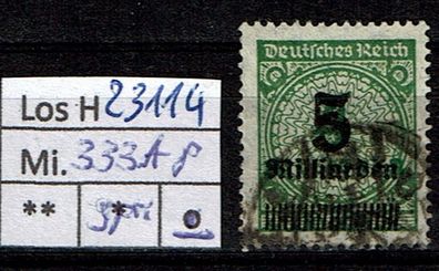 Los H23114: Deutsches Reich Mi. 333 AP, gest., gepr. INFLA