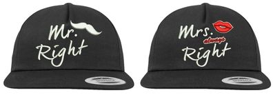 Blondie & Brownie Baseball Cap Set Mr. Mrs. Right King Queen Pärchen Snapback