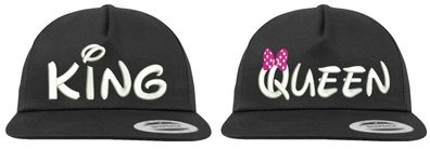 Blondie & Brownie Partner Paar Baseball Cap Kappe KING & QUEEN Pärchen Lustig