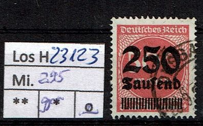 Los H23123: Deutsches Reich Mi. 295, gest., gepr. INFLA