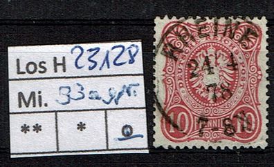 Los H23128: Deutsches Reich Mi. 33 a, gest, gepr.