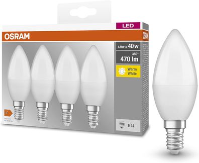 Osram Lamps LED Base Classic B Lampe, in Kerzenform mit E14-Sockel, nicht dimmbar, Er