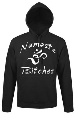 Blondie & Brownie Herren Hoodie Namaste Bitches Logo Kapuzen Pullover Meditieren