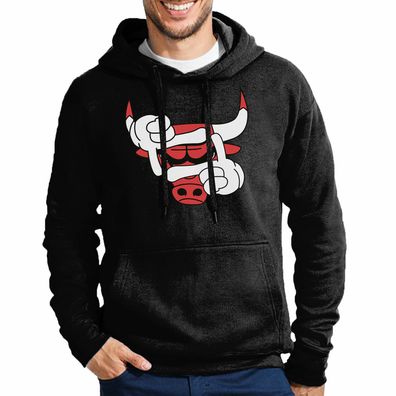 Blondie & Brownie Herren Hoodie Pullover Bulls Basketball Sport Bulle Chicago