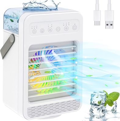 Mobiles Klimagerät 4 in 1 mit 120°-Drehfunktion mit Luftbefeuchter und Luftreiniger m