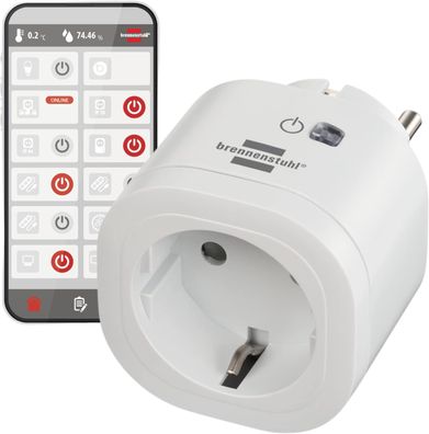 Brennenstuhl Connect WLAN Steckdose WA 3000 XS01 (WiFi Steckdose 2.4 GHz kompatibel m