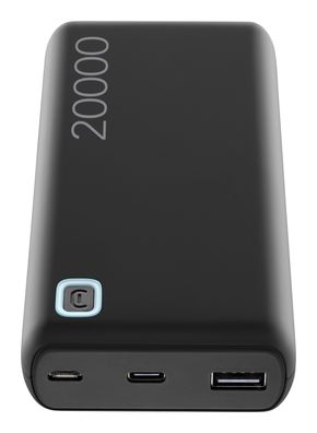 Cellularline Power Bank Essence 20000, 20000 mAh, Lithium Polymer, 12 W, Schwarz