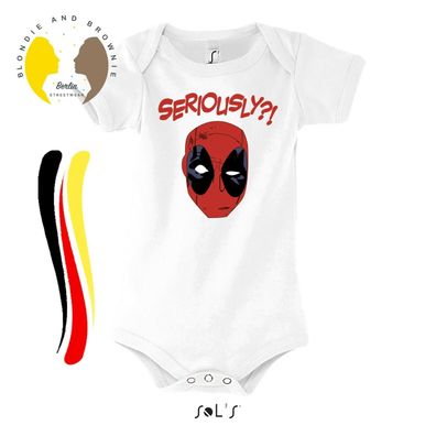 Blondie & Brownie Baby Strampler Body Shirt Deadpool Comic Cartoon Iron Man Hulk