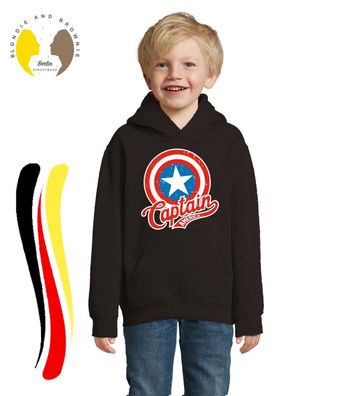 Blondie & Brownie Kinder Hoodie Kapuzen Pullover Avengers Captain America Retro