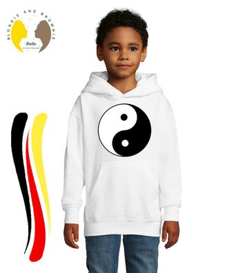 Blondie & Brownie Kinder Hoodie Pullover Yin und Yang Zen Peace Yoga Achtsamkeit