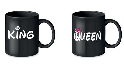 Blondie & Brownie Partner Pärchen Kaffee Tee Tasse Set King Mickey & Queen Minni