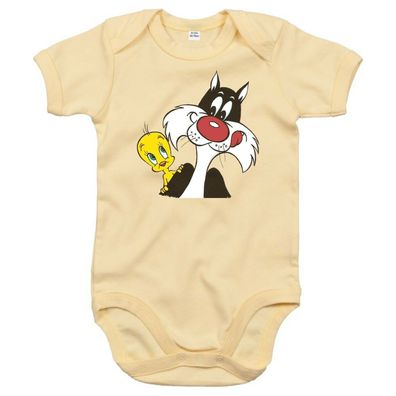 Blondie & Brownie Baby Strampler Body Shirt Silvester und Tweety Tunes Bugs Lola