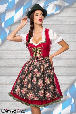 Verträumtes Dirndl mit Denim rot