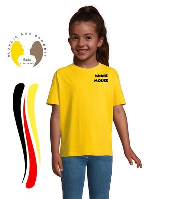 Blondie & Brownie Kinder Shirt Minnie Mouse Schrift Brust Mickey Mini Daisy Maus