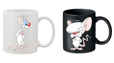 Blondie & Brownie Partner Pärchen Kaffee Tee Tasse Set Pinky Brain Zweiteilig