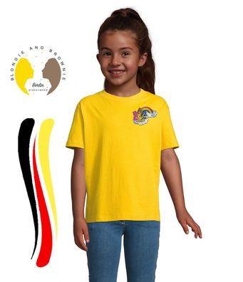 Blondie &Brownie Kinder Shirt Glücksbärchis Care Bears Hab Dich lieb Stick Patch