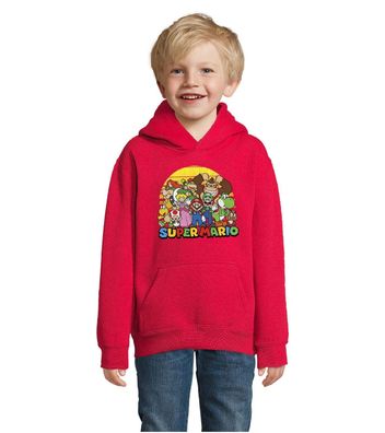 BlondieBrownie Kinder Jungen Mädchen Hoodie Mario Friends Apocalypse Sun Yoshi