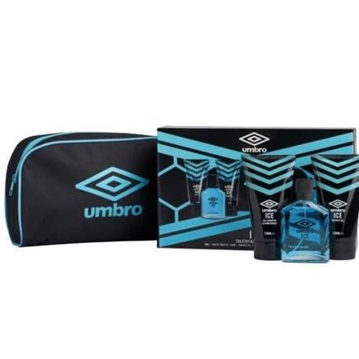 Umbro ICE Set Kulturbeutel Eau de Toilette + Duschgel 150 ML + Shampoo-Conditioner