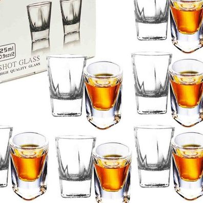 Wodkagläser set aus 12 St. Schnaps Likör 25 ml