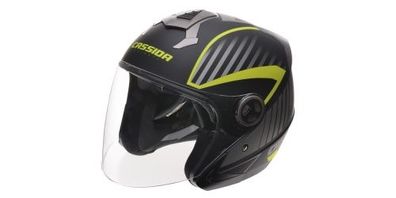 Jethelm Roller Helm Crosshelm Motorradhelm Magnum Cassida schwarz matt mit Visier