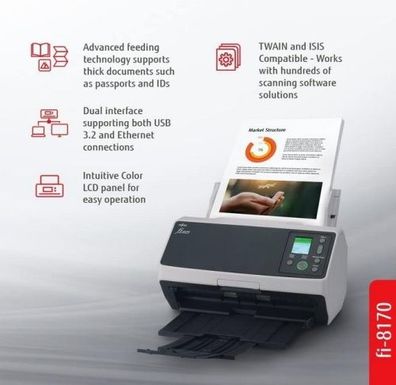 Fujitsu fi-8170 Arbeitsgruppen-Dokumentenscanner inkl. TWAIN / ISIS