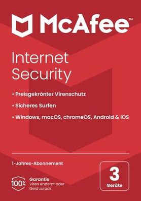 McAfee Internet Security 3-Geräte / 1-Jahr #BOX