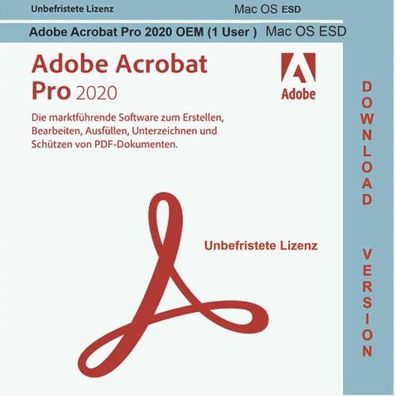 Adobe Acrobat 2020 PRO / Dauerlizenz für MAC / OEM - KEY (ESD)