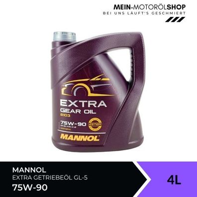 Mannol Extra Gear Oil Getriebeöl 75W-90 GL-4/ GL-5 LS 4 Liter