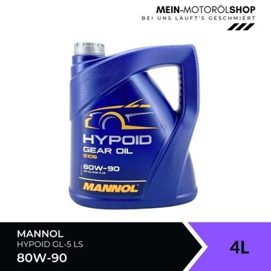 Mannol Hypoid Gear Oil Getriebeöl 80W-90 GL-4/ GL-5 LS 4 Liter