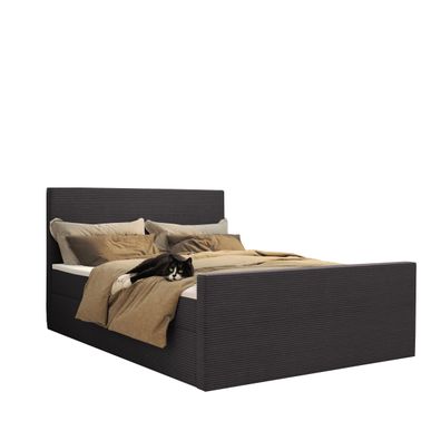 Modern Boxspringbett mit bettkasten und topper VIESTA Poso 200x200 cm Dunkelgrau