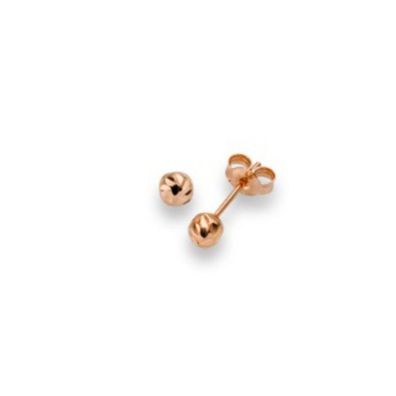 Ohrstecker - Roségold 585 14K - Kugeln Ø4mm