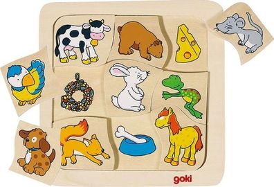 goki Legespiel Wer frisst was? Holz Puzzle Holzspielzeug Holzspiel Spiel 56880