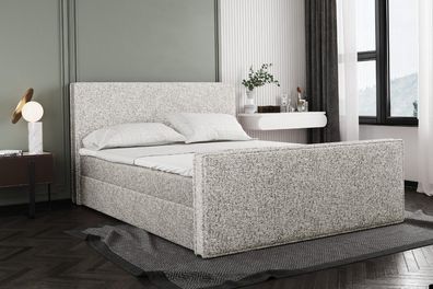 Boxspringbett mit bettkasten und matratze, topper LILA Puente Beige + Schwarz 160x200